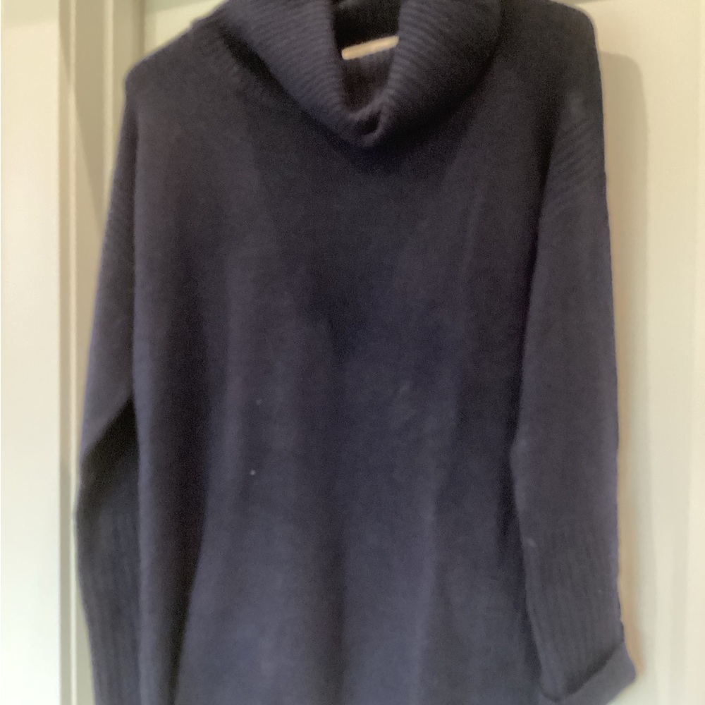 LOFT Blue Cowl Neck Sweater Relaxed Fit